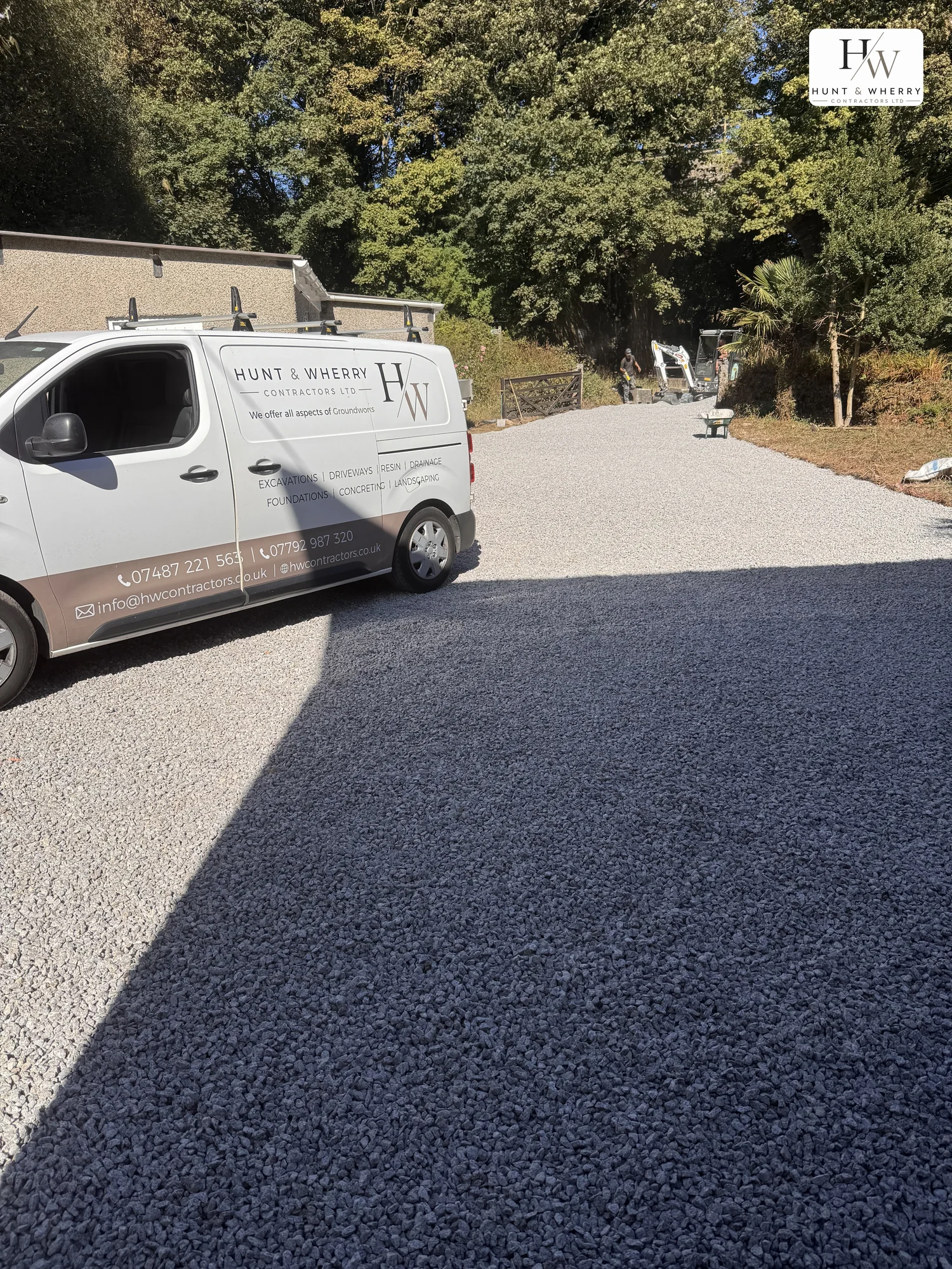 HW Contractors van in full Hunt and Wherry livery